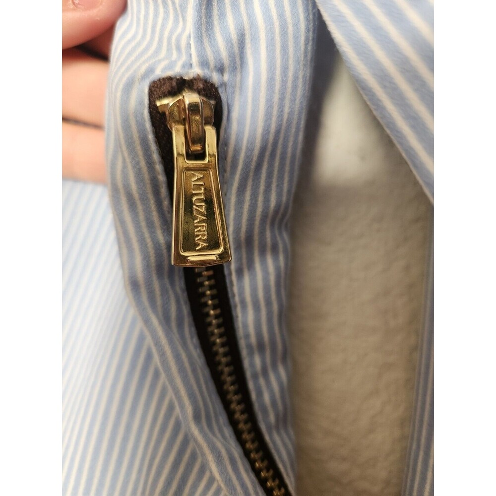 Altuzarra Pinstripe Blue and Brown Snakeprint Career Office Dress - Picture 10 of 15